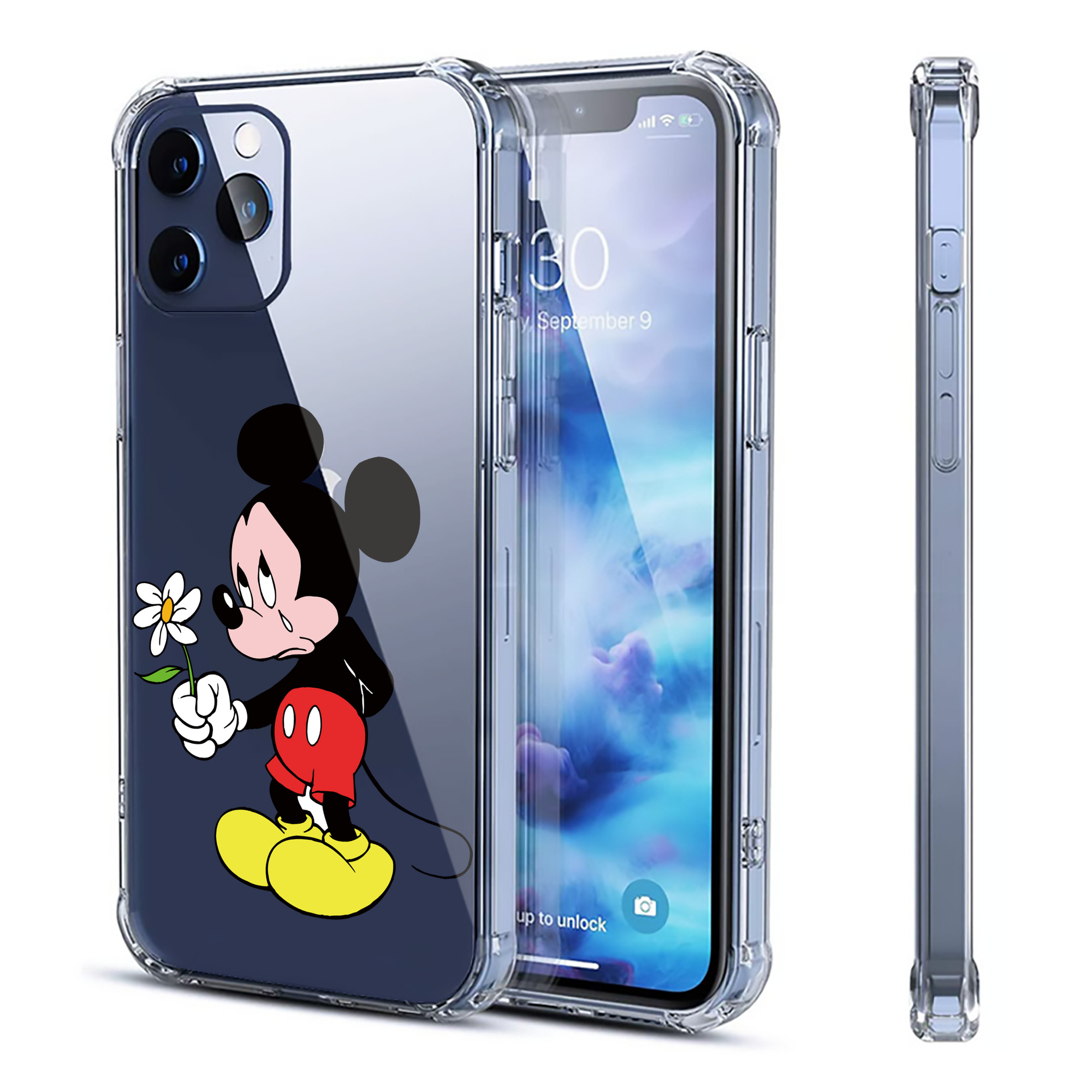 （画像用） ミッキーマウス Mickey Mouse 【iPhone 12シリーズ対応】透明スマホケース（クリアソフトケース）